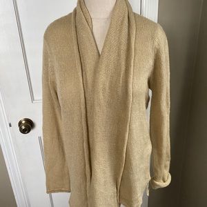 Wooden Ships Open Oversized Cardigan Lightweight Neutral Tan S/M NWT